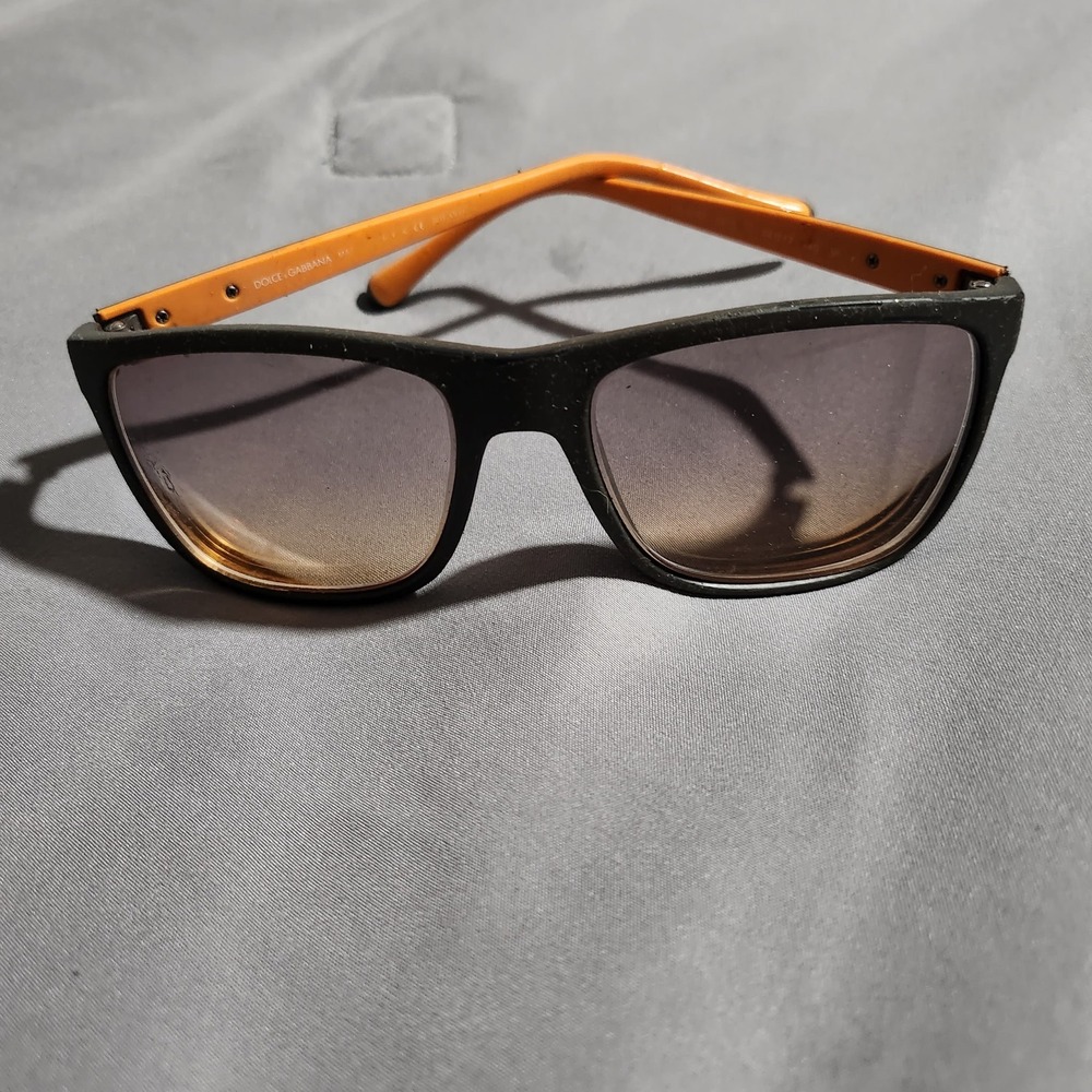 Dolce & Gabbana DG 6086 Sunglasses Matte Black Orange Polarized 56-17-140 Italy